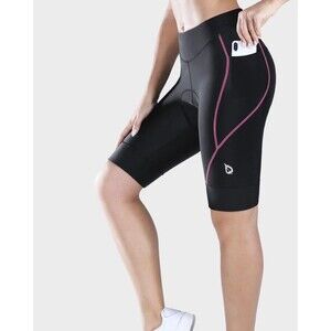 Baleaf UPF 50+ Padded Women’s Cycling Shorts Black Pink Size M